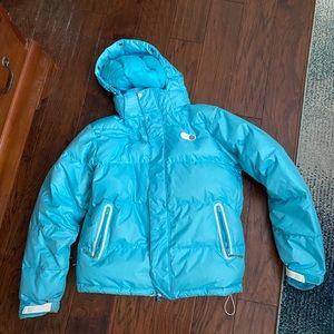 Small DC Bright Blue Down Puffy Ski/snowboard Coat